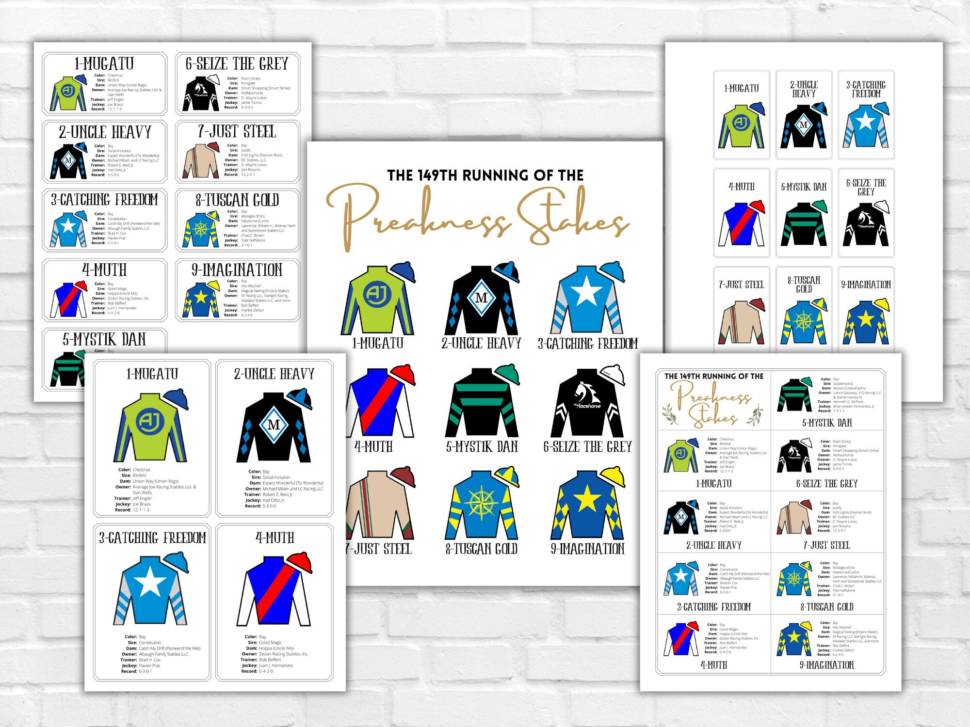 2024 Preakness Horse, Jockey Silks, Horse Roster Printables intended for Preakness 2024 Horses List Printable