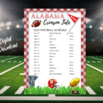 2024 University Of Alabama Printable Football Schedule Crimson Tide Instant  Download Print At Home Alabama Football Fans Roll Tide   Etsy Throughout Georgia Football Schedule 2024 Printable