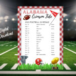 2024 University Of Alabama Printable Football Schedule Crimson Tide Instant  Download Print At Home Alabama Football Fans Roll Tide   Etsy With Regard To Alabama Football Schedule 2024 Printable