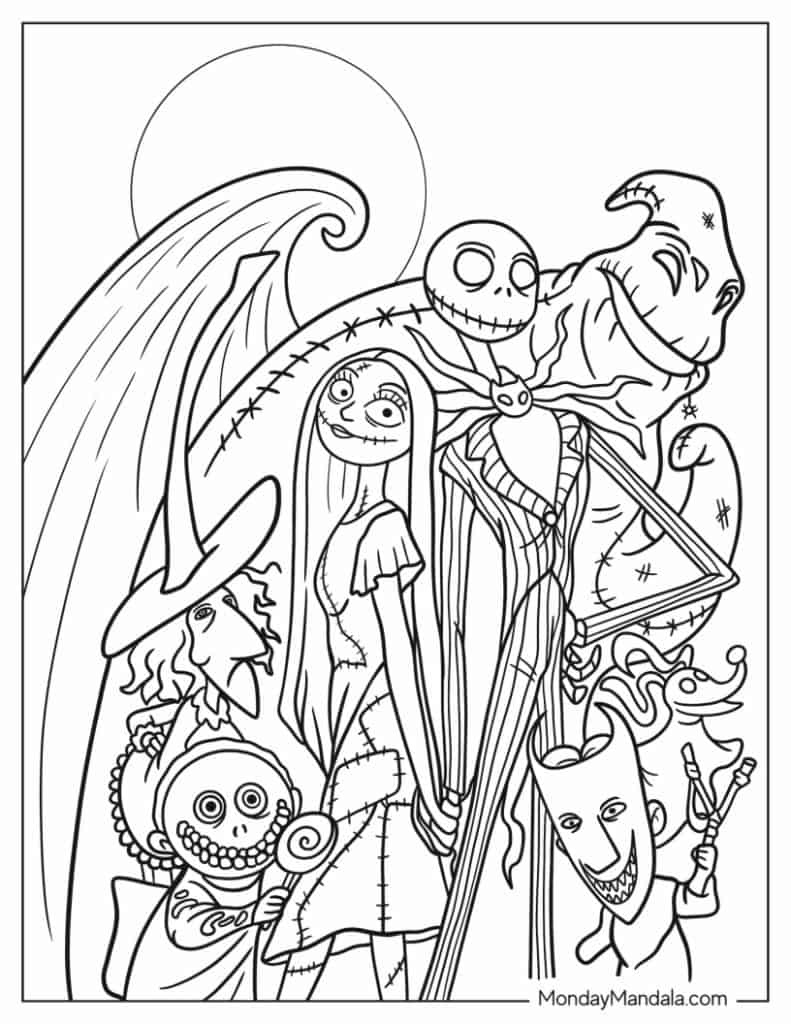 22 Nightmare Before Christmas Coloring Pages (Free Pdfs) in Printable Nightmare Before Christmascoloring Pages