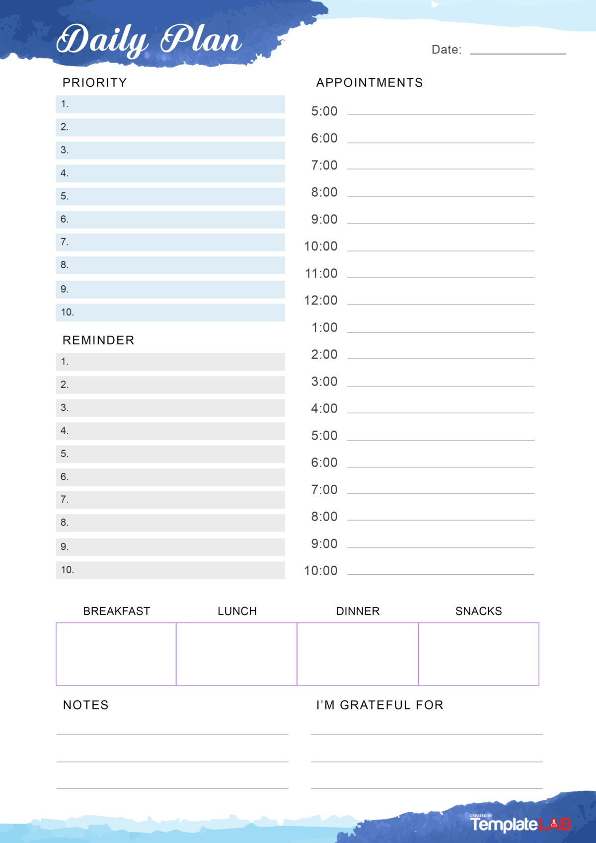 25 Printable Daily Planner Templates (Free In Word/Excel/Pdf) with Downloadable Free Printable Daily Planner