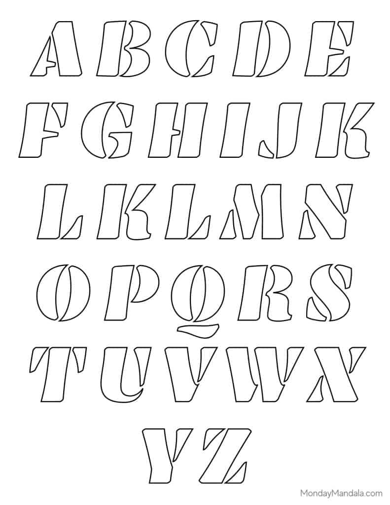 250 Letter &amp;amp; Number Stencils (Free Pdf Printables) for Free Printable Letter StencilsPrint