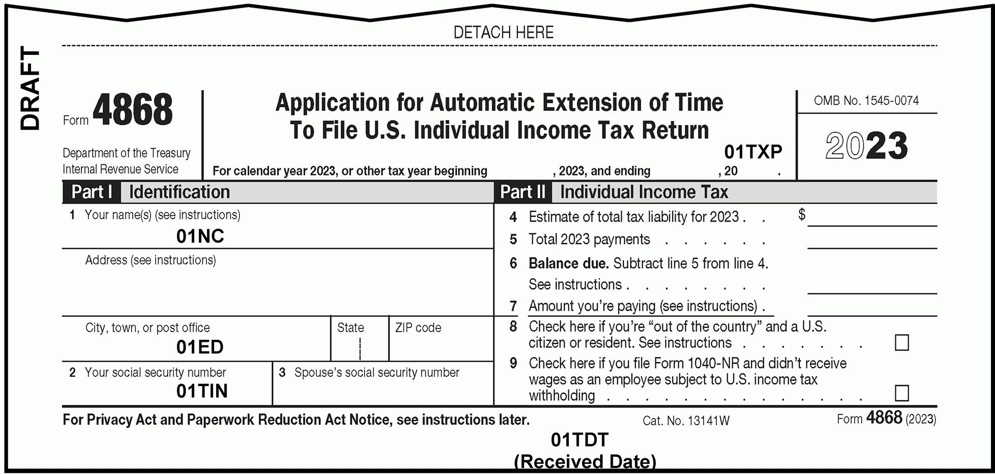 3.12.212 Applications For Extension Of Time To File Tax Returns with regard to Printable Irs Form 4868