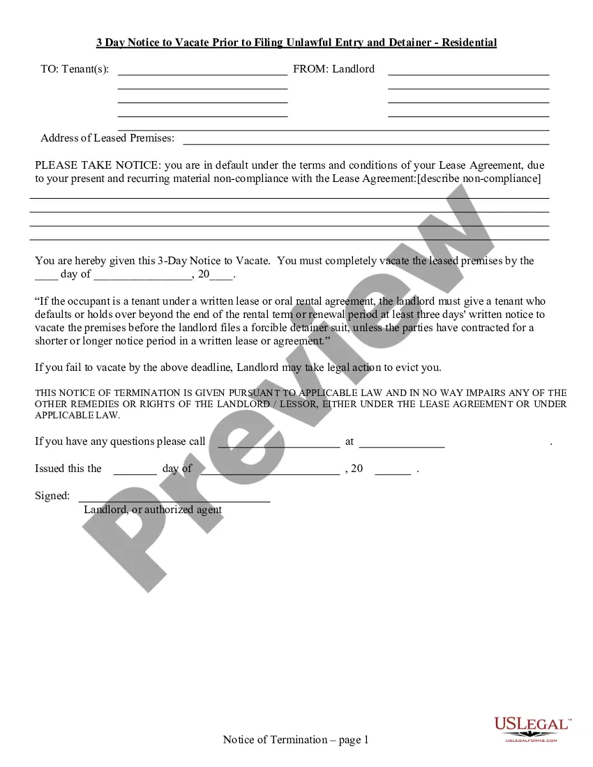 3 Day Notice To Vacate Texas Form | Us Legal Forms throughout Free Printable Noticevacate