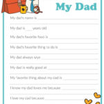 3 Free "All About My Dad" Printables For All About Dad Printable