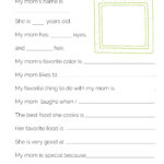 3 Free "All About My Mom" Printables Throughout All About My Mom Printable