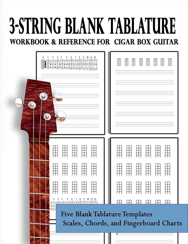 3-String Blank Tablature Workbook &amp;amp; Reference For Cigar Box Guitar regarding 3 String Blankguitar Chord Printable