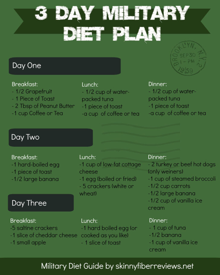 Printable 3 Day Diet Menu