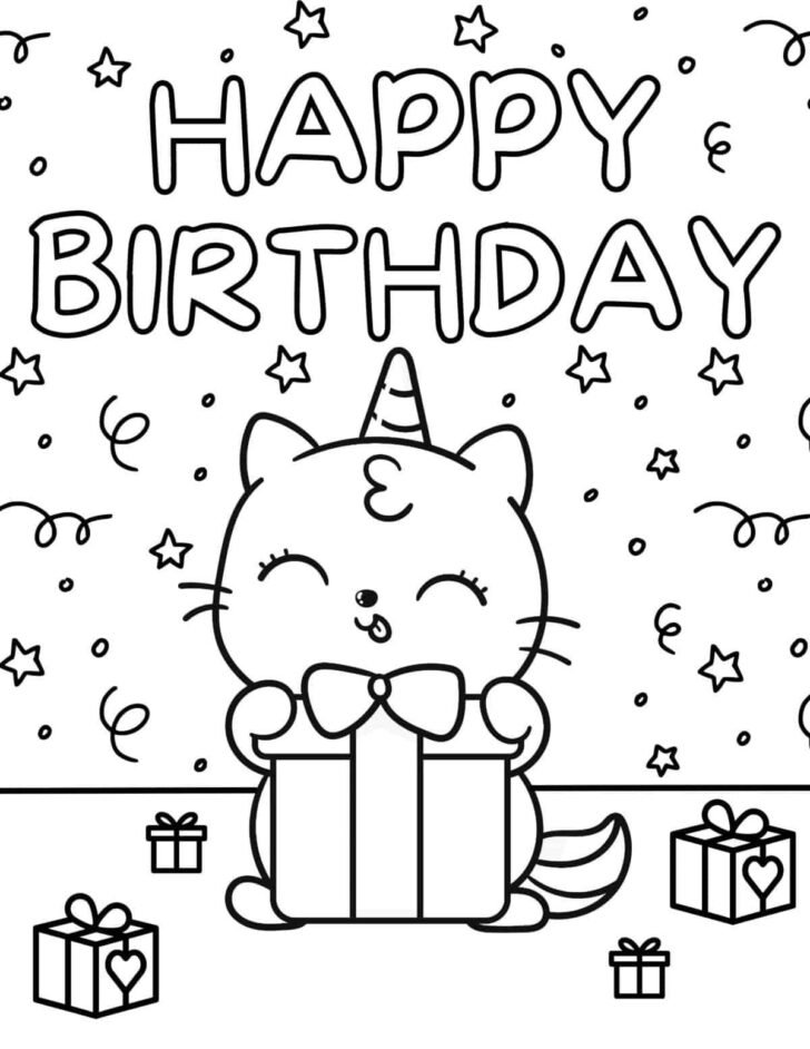 Happy Birthday Coloring Printables