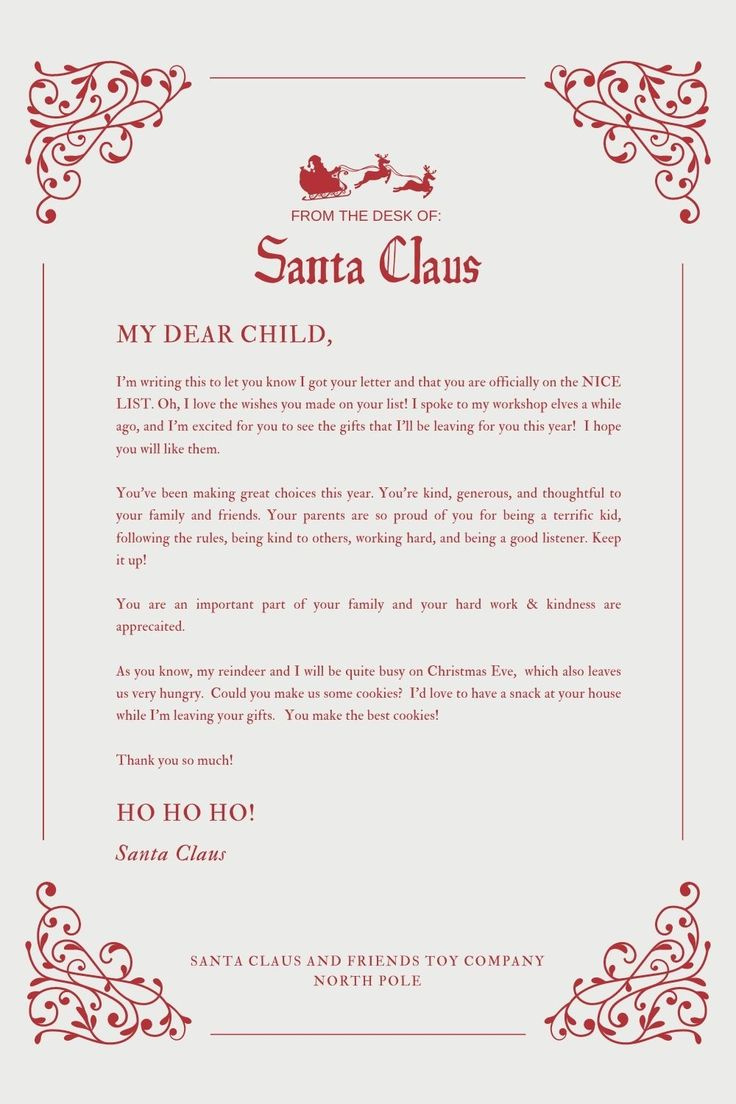 30+ Free Santa Letter Templates To Print &amp;amp; Use (Right Now!) - Your for From Santa Letter Template Printable