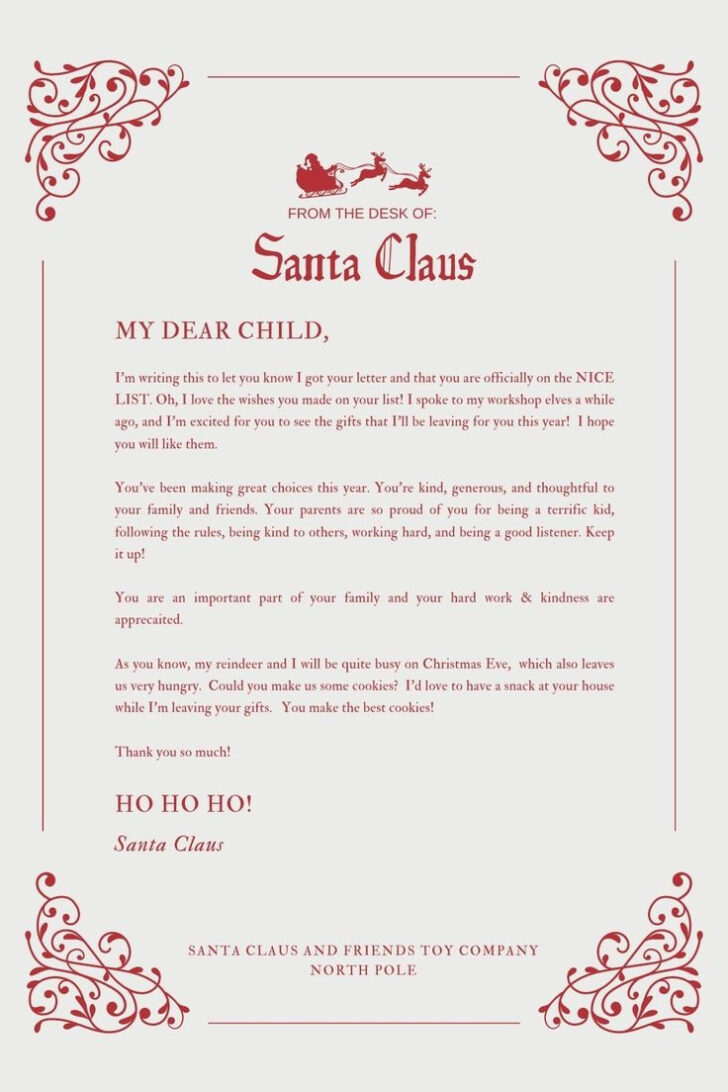 Letterhead From Santa Printable