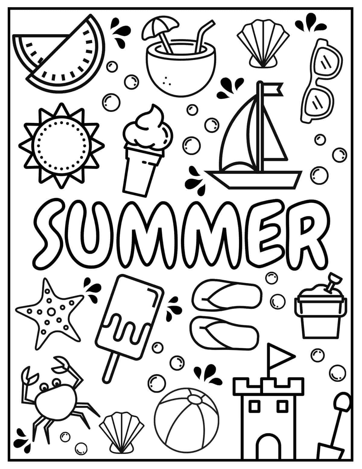 30 Free Summer Coloring Pages For Kids in Free Printable Summer Coloring Sheets