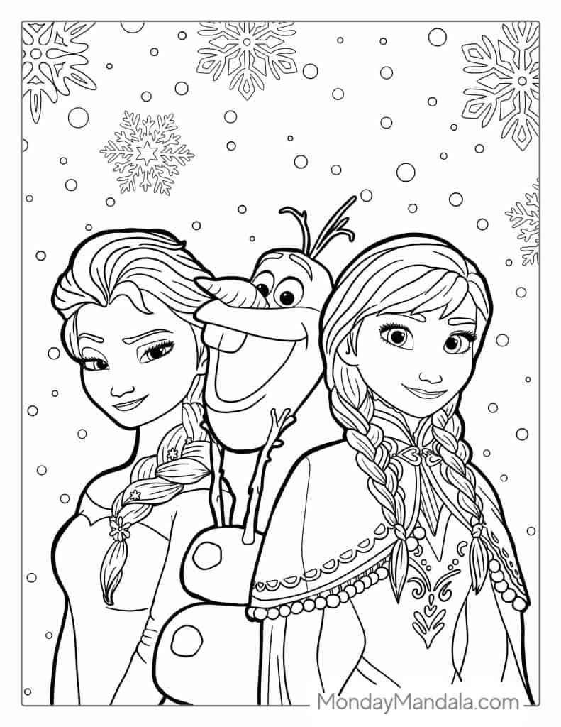 30 Frozen Coloring Pages (Free Pdf Printables) in Frozen Colouring Pages Printable