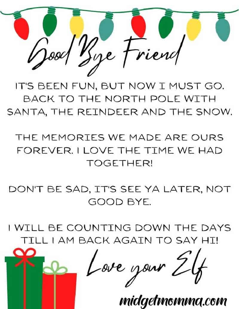 31 Free Elf On The Shelf Goodbye Letter Printables throughout Elf On The Shelf Goodbye Letter Free Printable