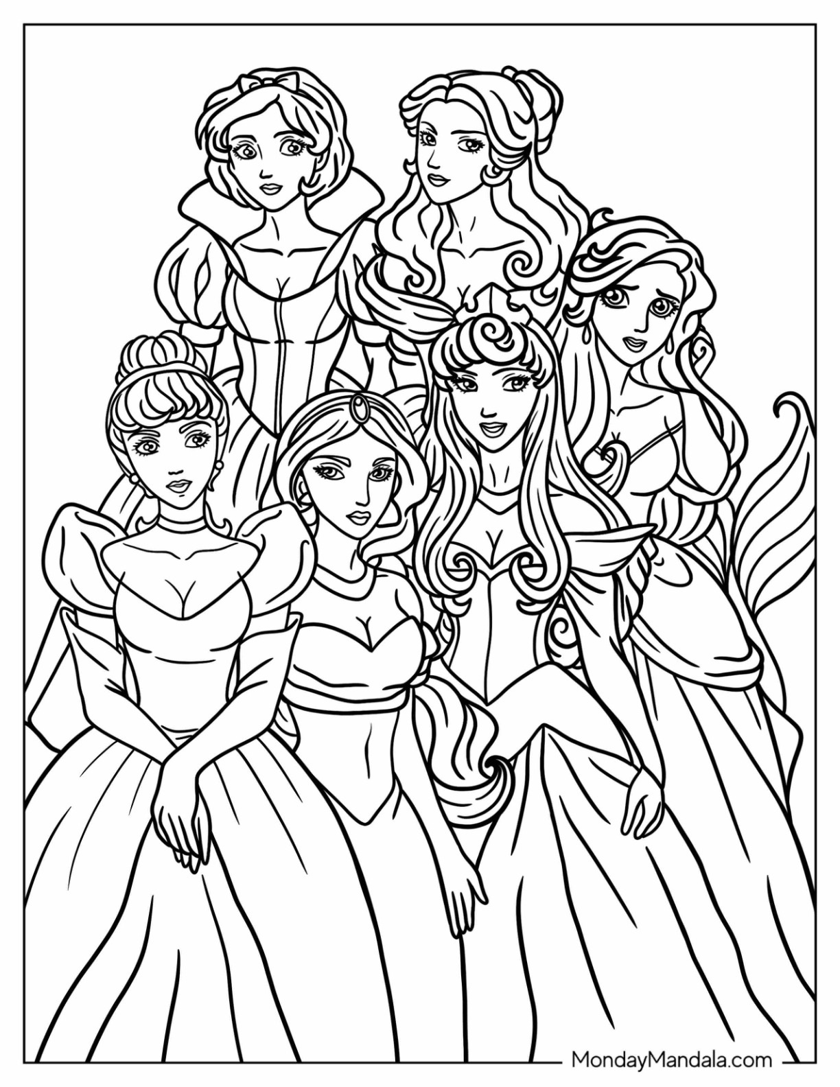 36 Disney Princess Coloring Pages (Free Pdf Printables) in Printable Disney Coloring Sheets