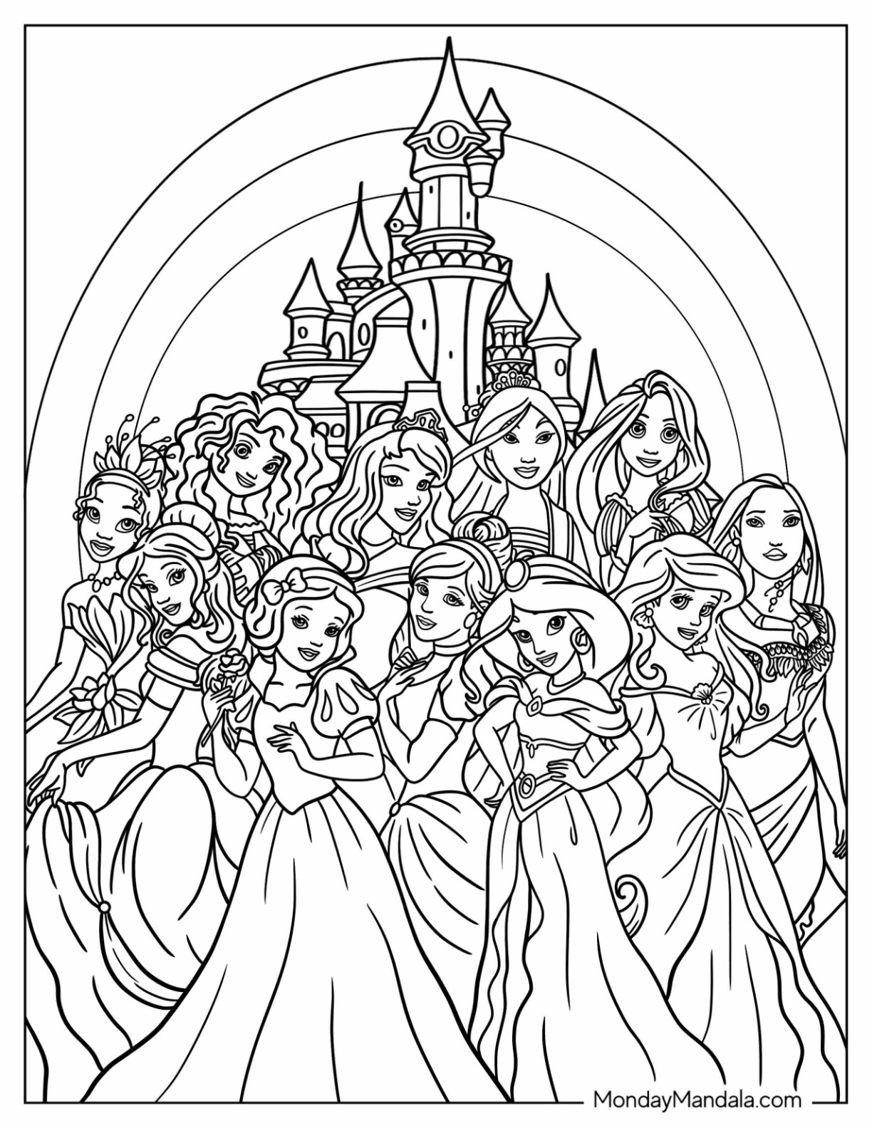 36 Disney Princess Coloring Pages (Free Pdf Printables) within Disney Princess Colouring Pages Printable