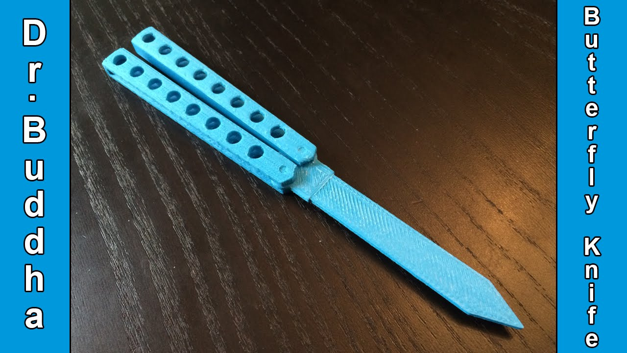 3D Printed Knife: Butterfly Knife in 3D Printable Butterfly Knife