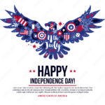 4 July Independence Day Banner Template With Illustration Of with regard to Printable 4th of July Eagle Stencils