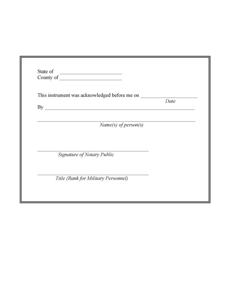 Free Printable Documen StatementBe Notarized