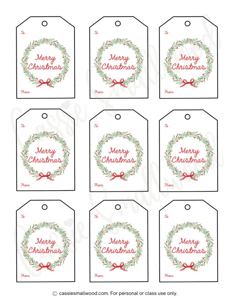 400+ Cutest Printable Christmas Tags (Free Pdf) - Cassie Smallwood inside Christmas Gift Tags Printable