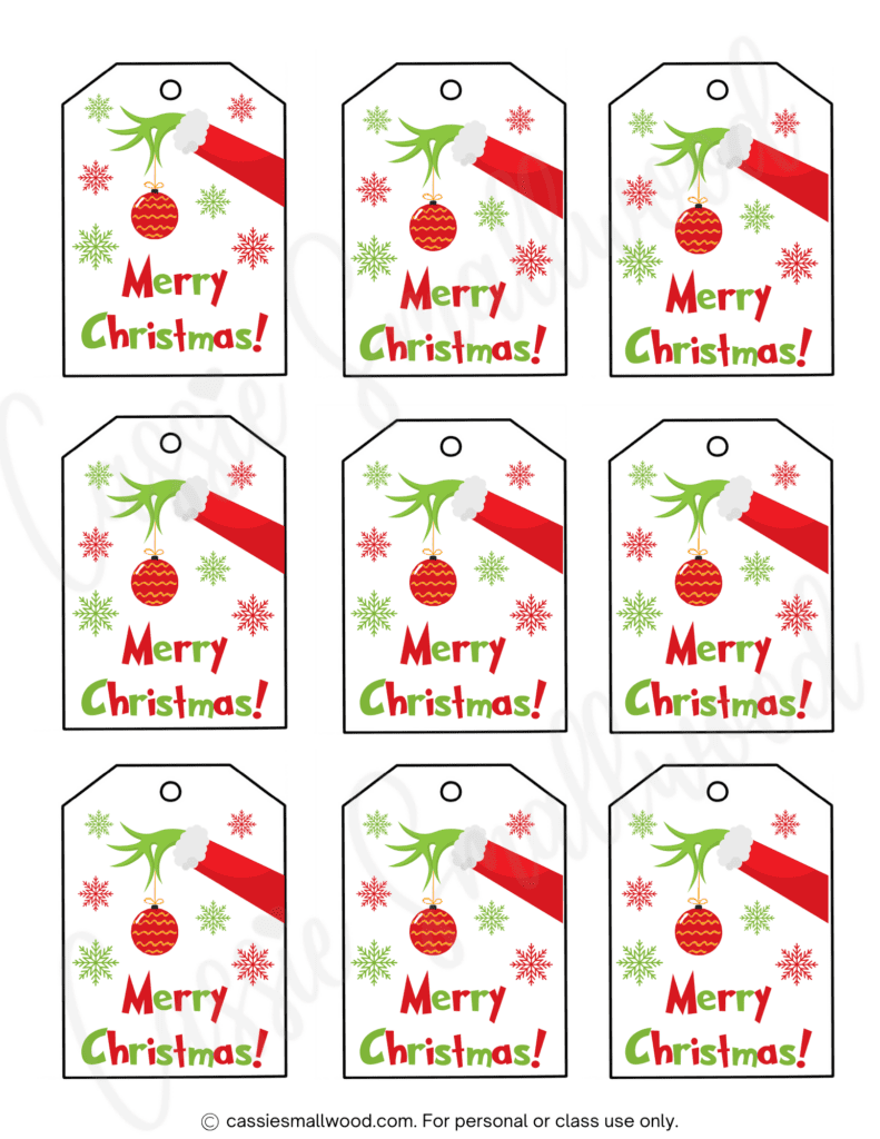 400+ Cutest Printable Christmas Tags (Free Pdf) - Cassie Smallwood with regard to Christmas Gift Tags Printable