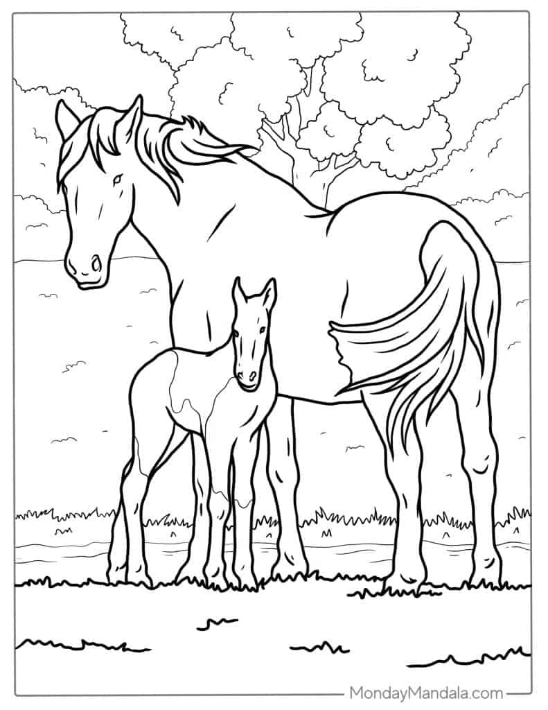 44 Horse Coloring Pages (Free Pdf Printables) throughout Horse Coloring Sheets Printable