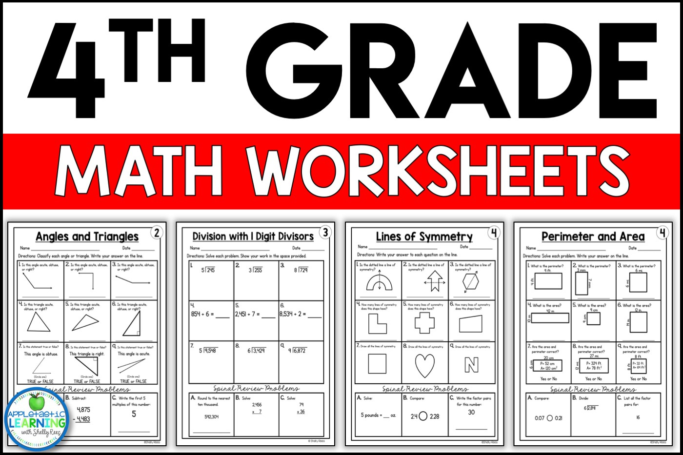 4Th Grade Math Worksheets Free And Printable - Appletastic Learning throughout Printable 4Th Grade Math Worksheets