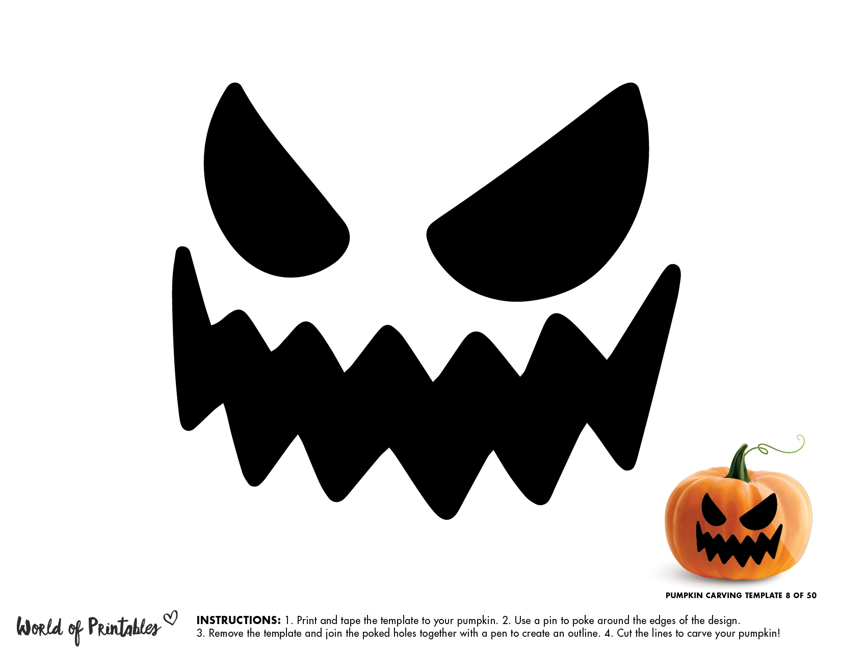 50 Easy Pumpkin Carving Stencils + The Ultimate Guide To Pumpkin for Halloween Pumpkin Faces Printable