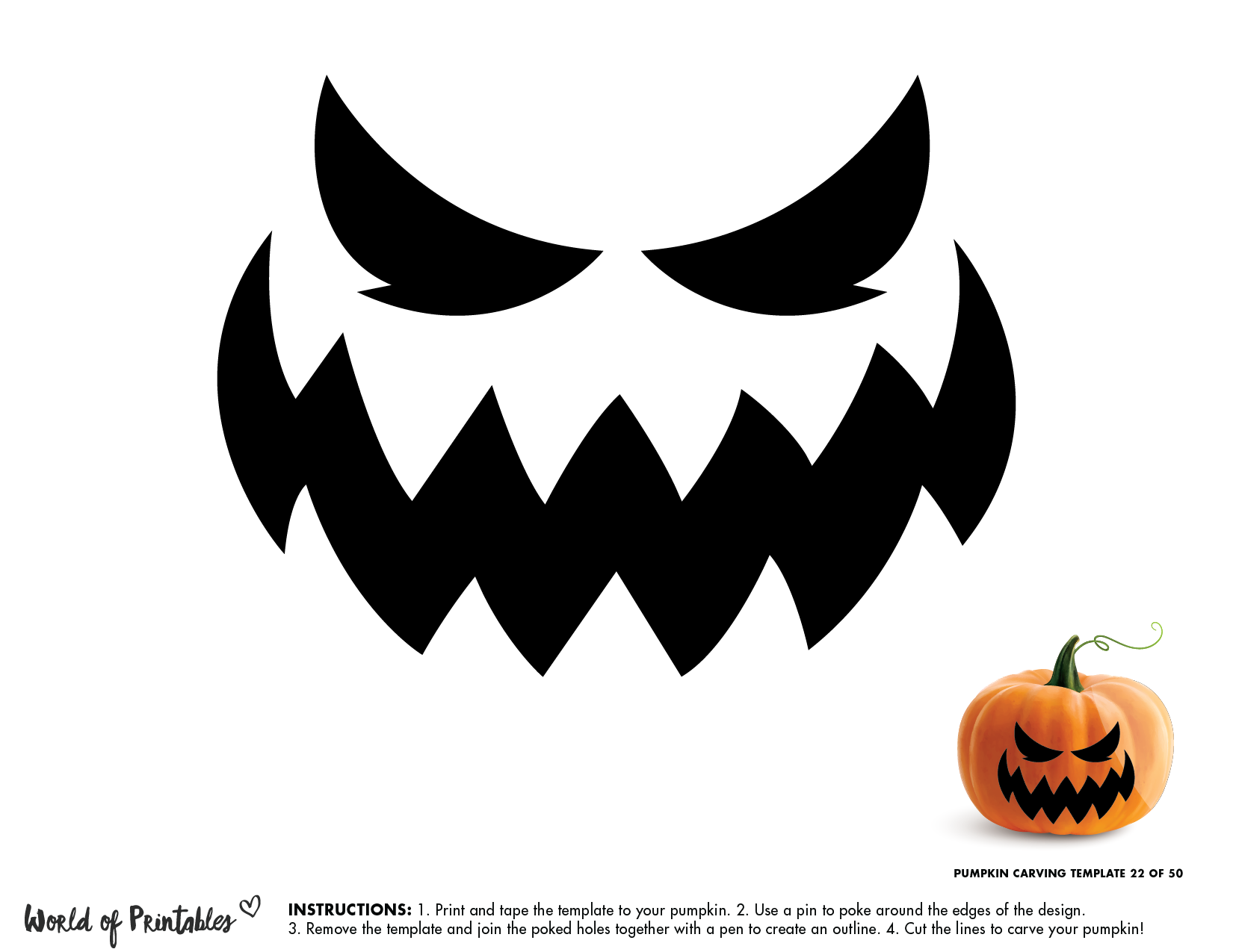 50 Easy Pumpkin Carving Stencils + The Ultimate Guide To Pumpkin for Jack O Lantern Faces Printable