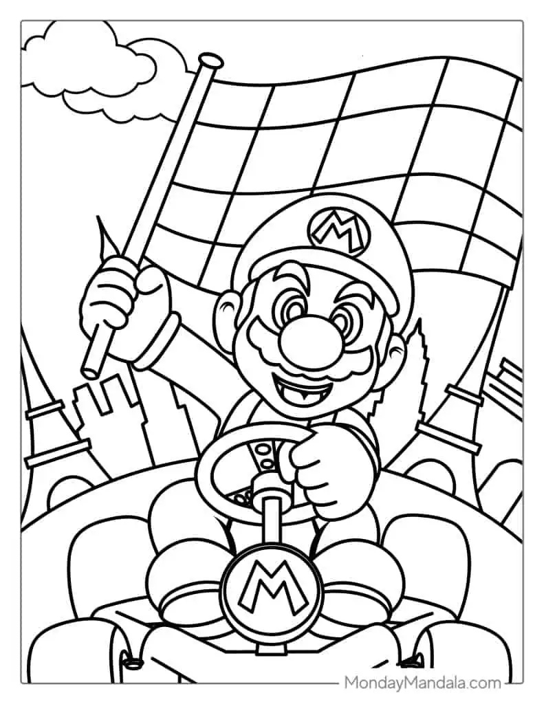 50 Mario Coloring Pages (Free Pdf Printables) inside Mario Brothers Printable Coloring Sheets