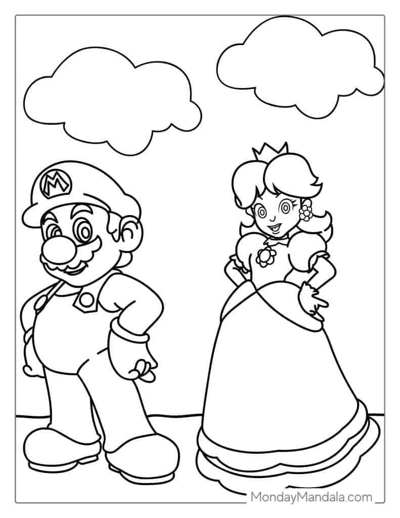 50 Mario Coloring Pages (Free Pdf Printables) with Super Mario Coloring Printables