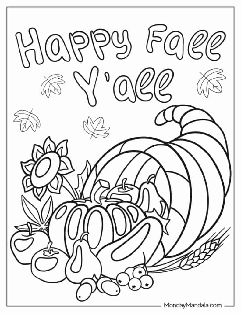 50 Thanksgiving Coloring Pages (Free Pdf Printables) for Thanksgiving Printable Picturescolor