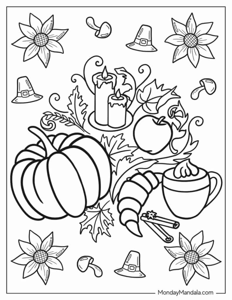 50 Thanksgiving Coloring Pages (Free Pdf Printables) intended for Free Printable Thanksgiving Coloring Sheets