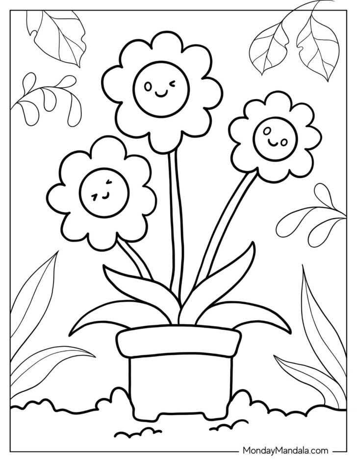 Printable Flower Coloring Sheets