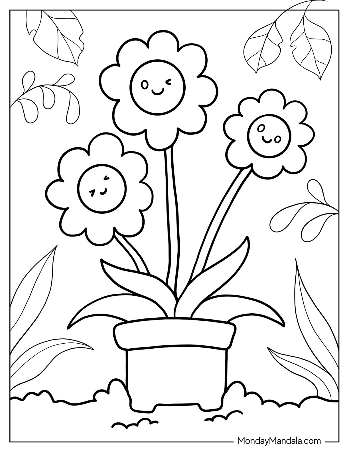 53 Flower Coloring Pages (Free Pdf Printables) pertaining to Printable Flower Coloring Sheets