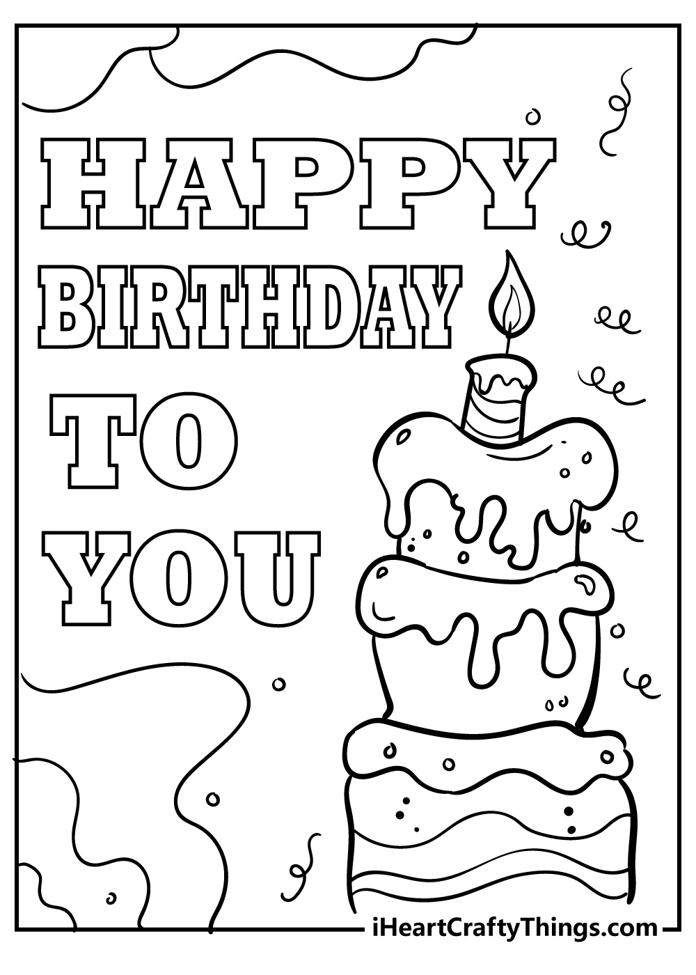 56 Happy Birthday Coloring Pages &amp;amp; Cards (100% Free) regarding Printable Coloring Birthday Cards