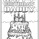 56 Happy Birthday Coloring Pages & Cards (100% Free) Within Printable Birthday Cards Free Black And White Dad 42