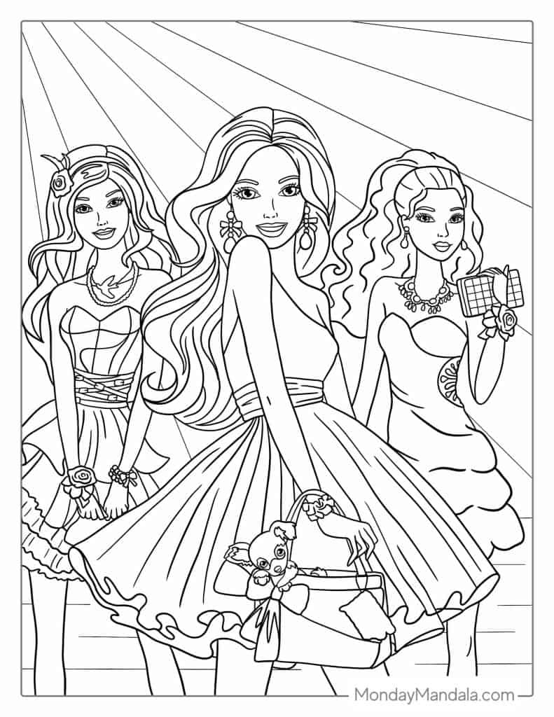 58 Barbie Coloring Pages (Free Pdf Printables) for Printable Barbie Coloring Sheets