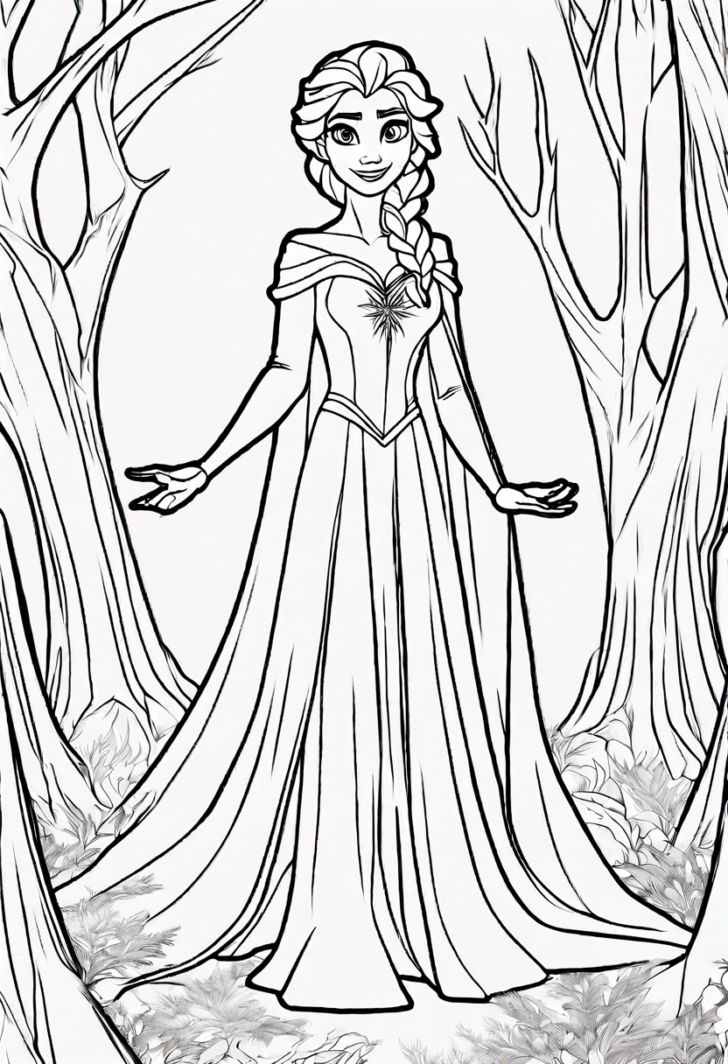 Elsa Printable Colouring Pages