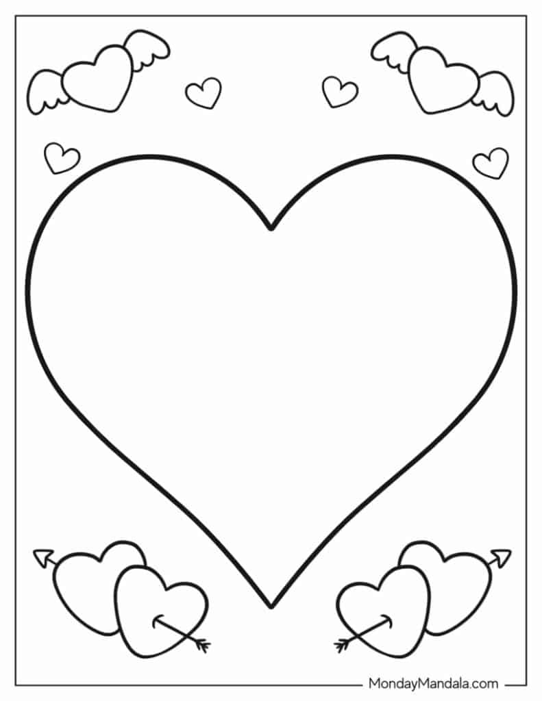 60 Heart Coloring Pages (Free Pdf Printables) for Printable Heart Picturescolor