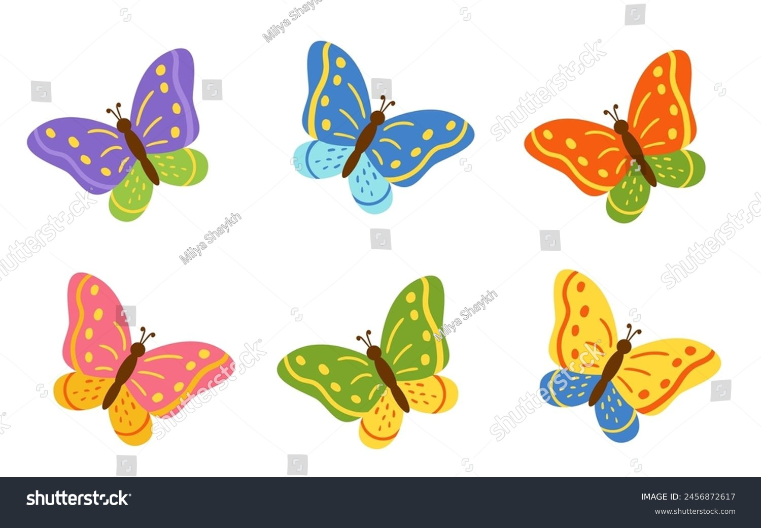 6,053 Butterfly Cartoon Pictures Color Royalty-Free Images, Stock with regard to Printable Butterfly PicturesColor