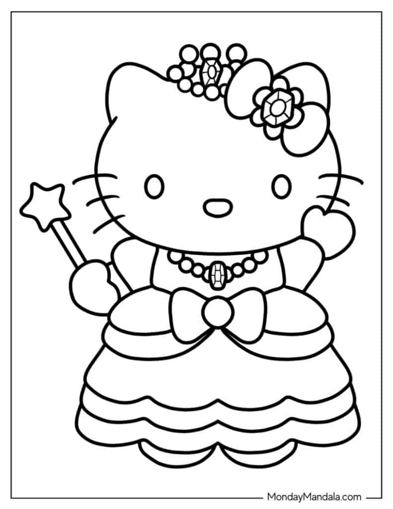 68 Hello Kitty Coloring Pages (Free Pdf Printables) for Hello Kitty Coloring Book Printable