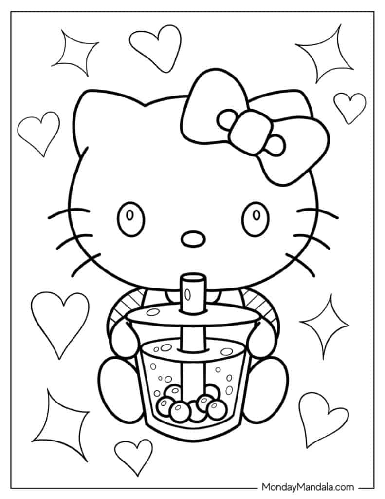 68 Hello Kitty Coloring Pages (Free Pdf Printables) for Printable Coloring Sheets Hello Kitty