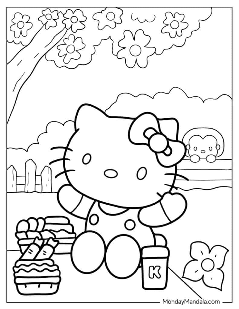 68 Hello Kitty Coloring Pages (Free Pdf Printables) for Printable Hello Kitty Colouring Pages