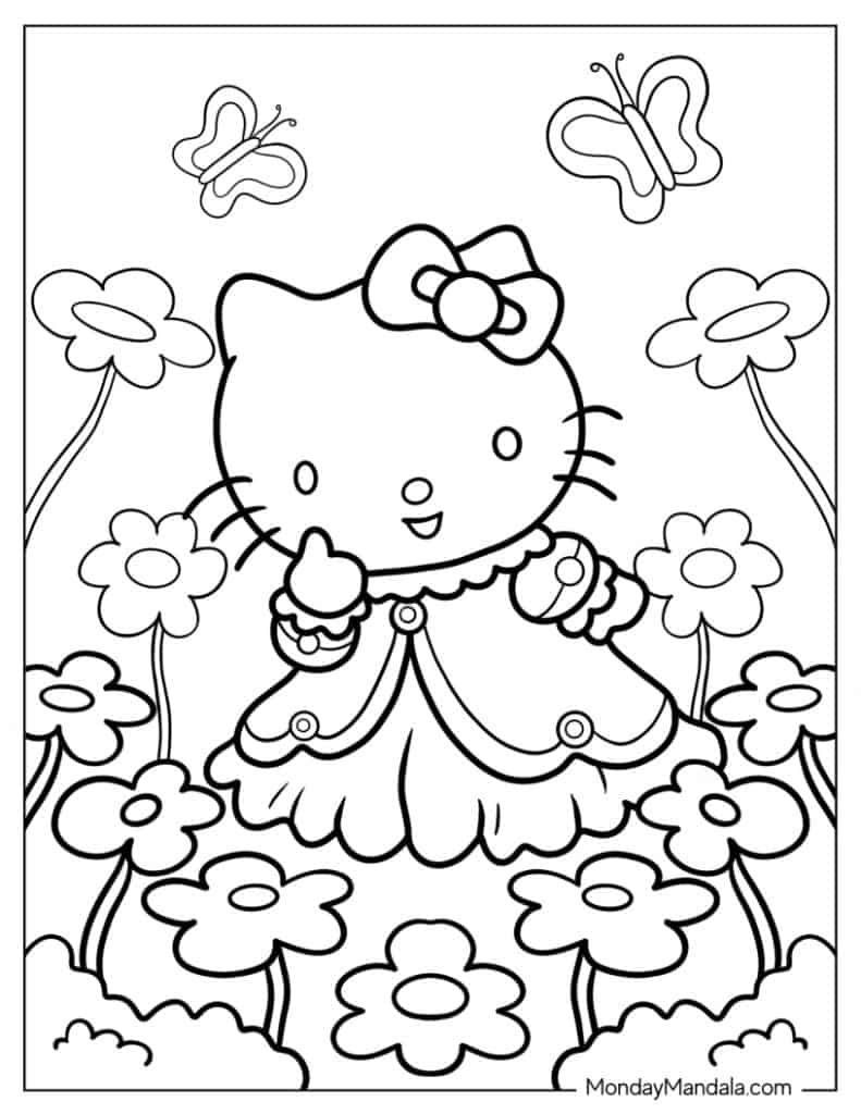 68 Hello Kitty Coloring Pages (Free Pdf Printables) throughout Free Coloring Hello Kitty Printable