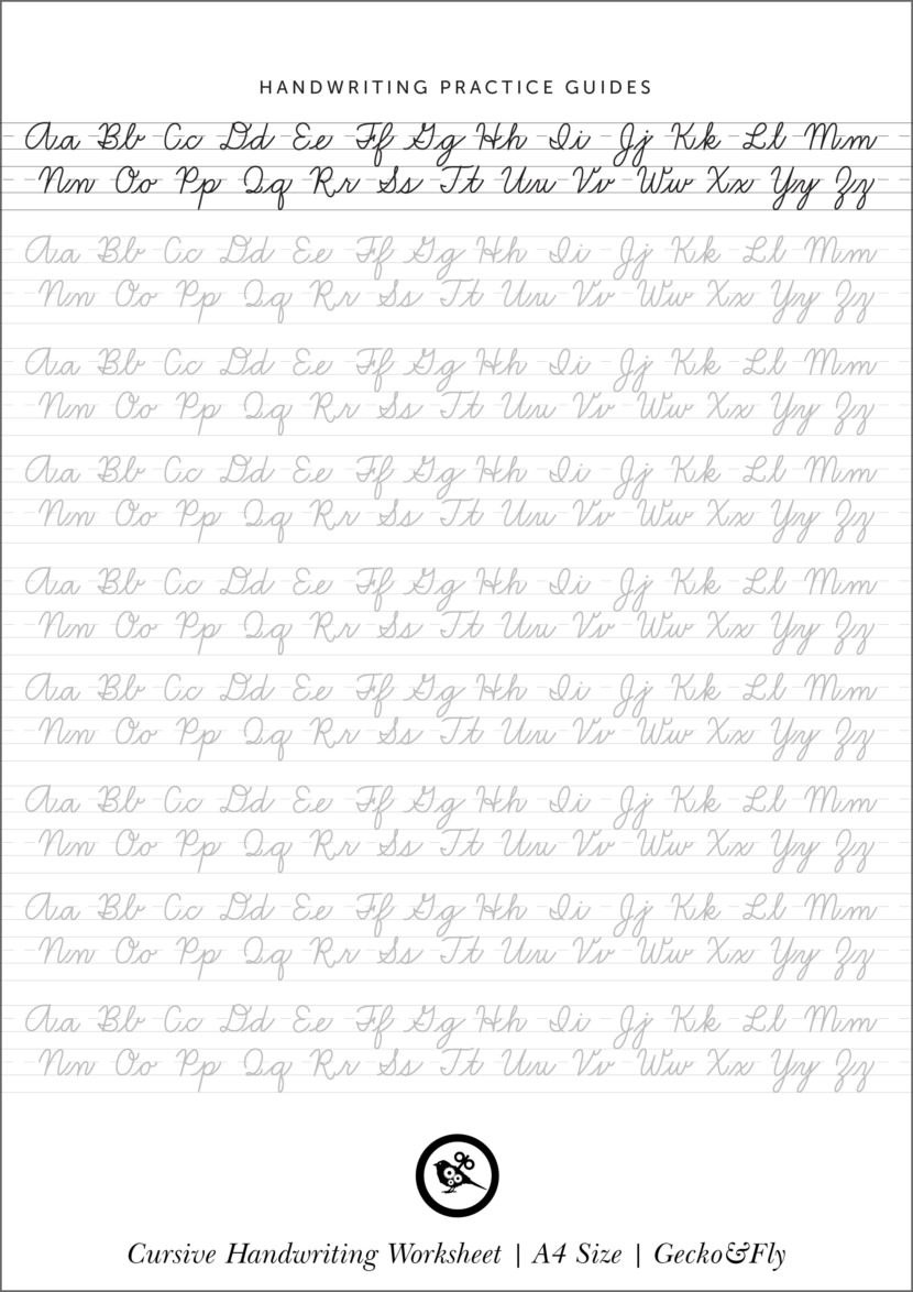 7 Printable Cursive Handwriting Worksheets For Beautiful Penmanship throughout Cursive Handwriting Worksheets Free Printable