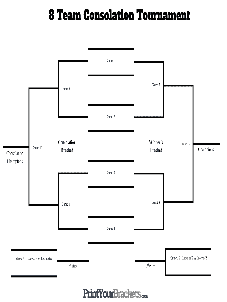 8 Team Double Elimination Bracket - Fill Online, Printable inside Make Brackets For 8 Teams Printable