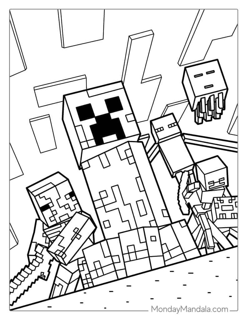 80 Minecraft Coloring Pages (Free Pdf Printables) for Minecraft Printablescolor