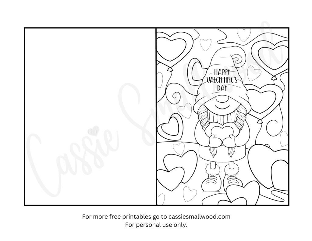 93 Cutest Printable Valentine&amp;#039;S Day Cards To Color - Cassie Smallwood pertaining to Foldable Printable Valentines Day CardsColor