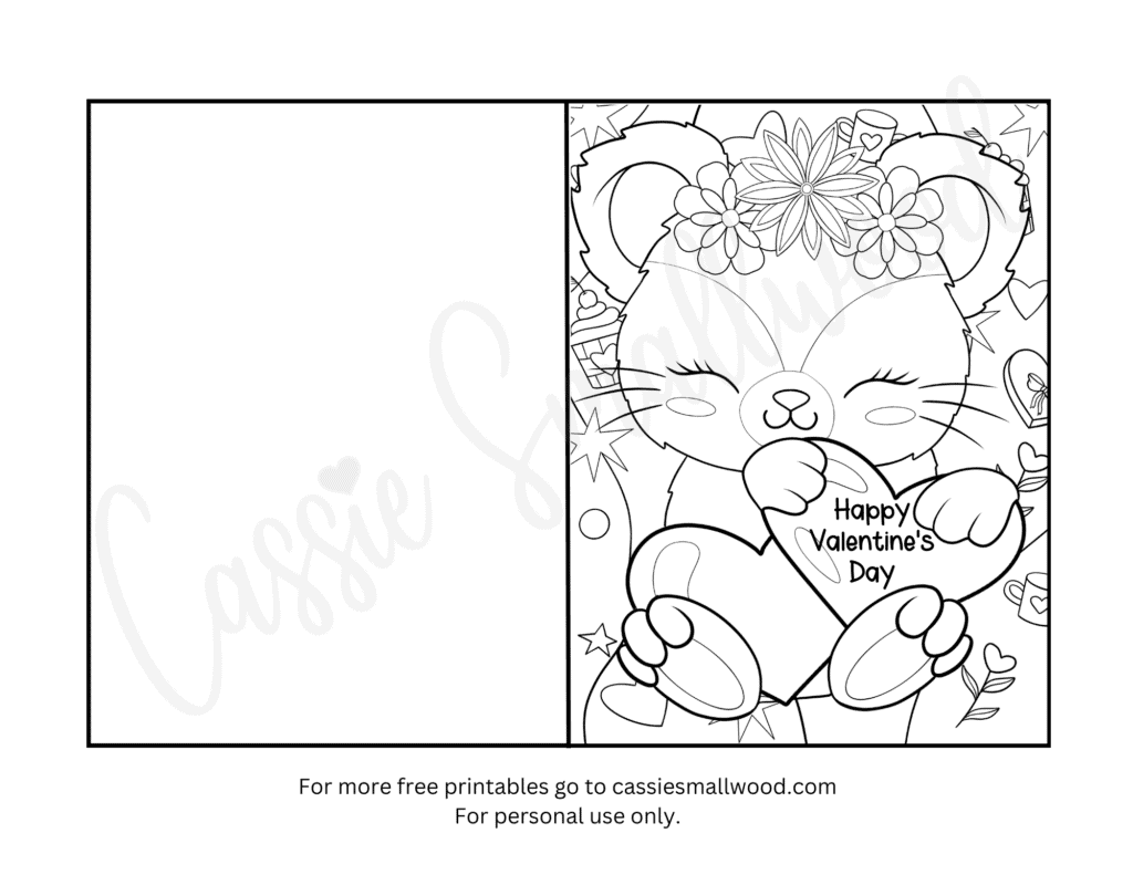 93 Cutest Printable Valentine&amp;#039;S Day Cards To Color - Cassie Smallwood with Foldable Printable Valentines Day Cardscolor